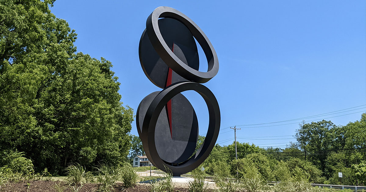large circular metal sculpture