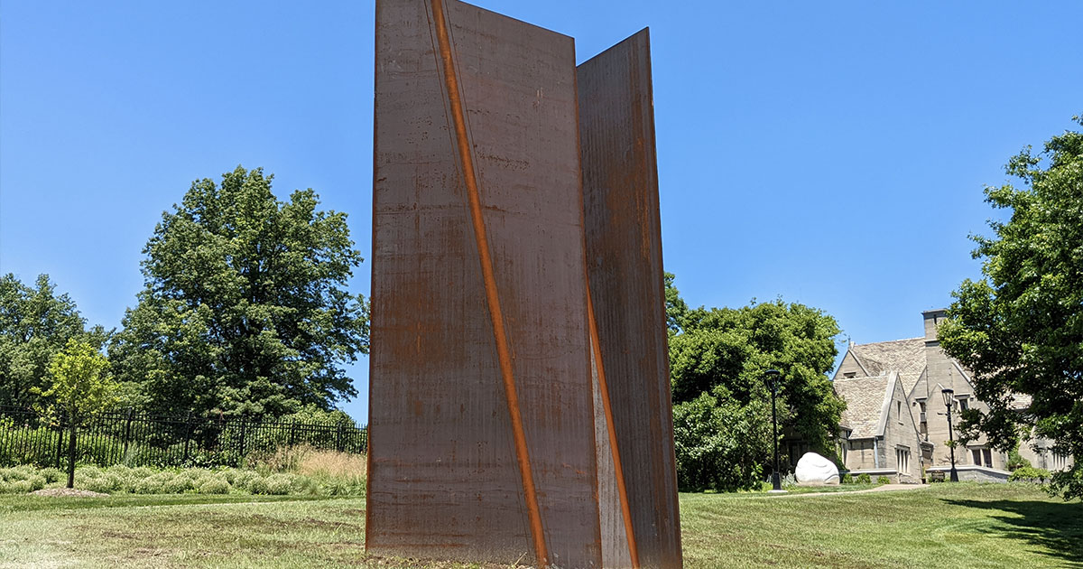 large metal tower sculpture